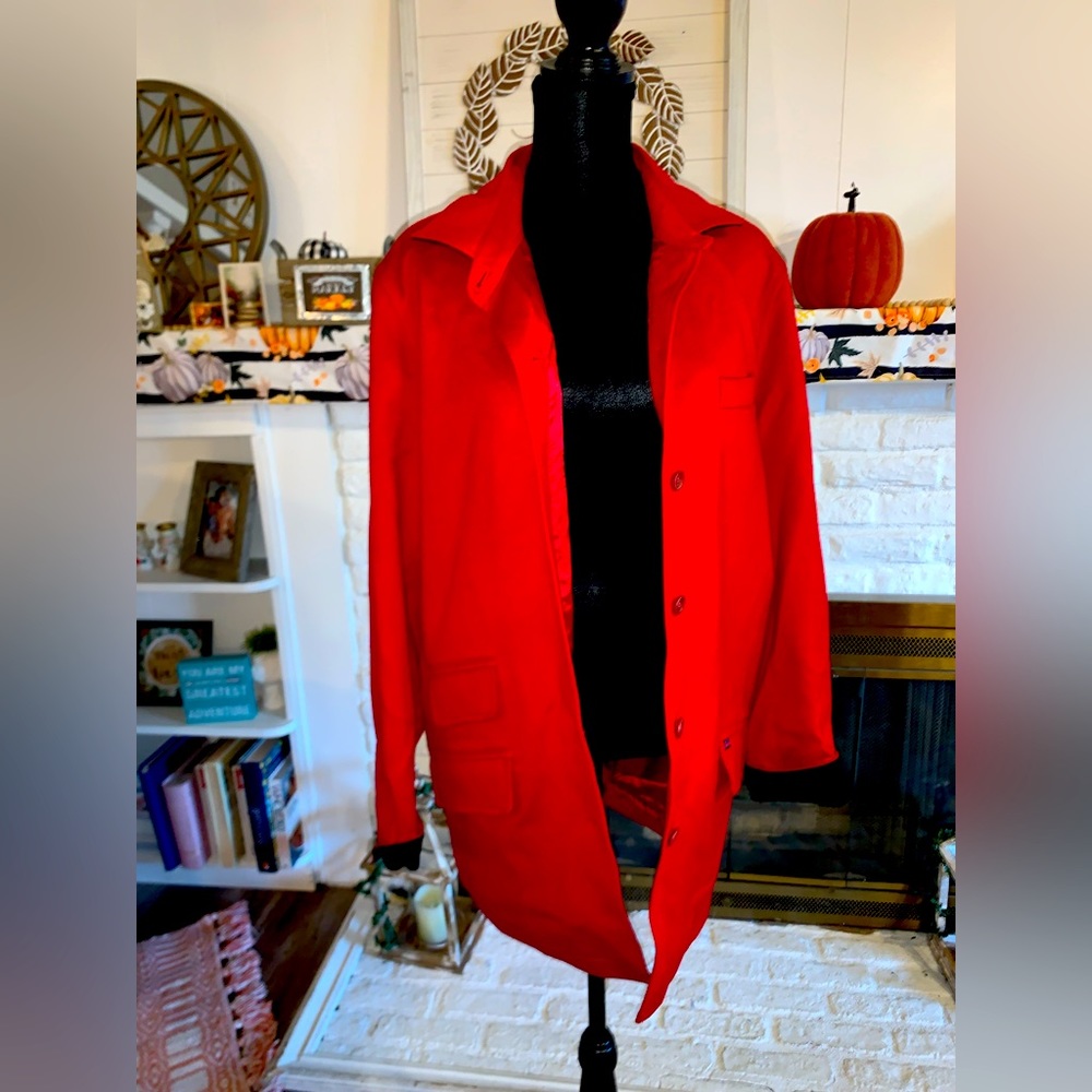 Women’s Nordstrom 100% Wool Red Faconnable Coat - Large